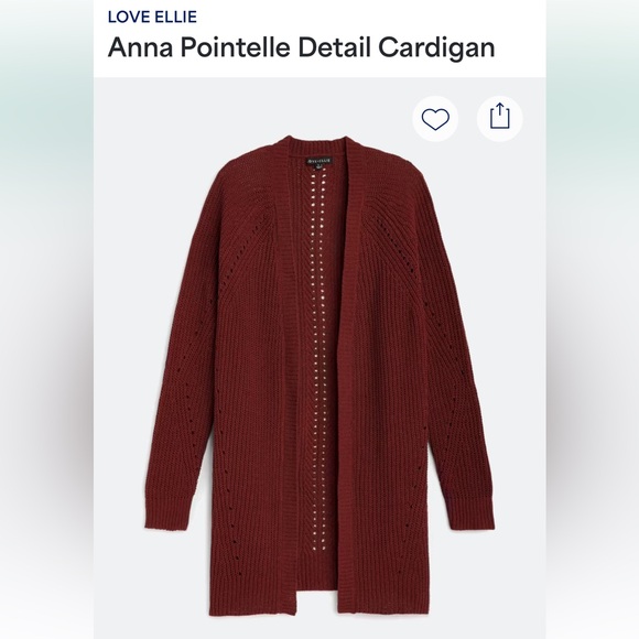 Love Ellie Anna Pointelle Detail Cardigan Sweater - Picture 6 of 10
